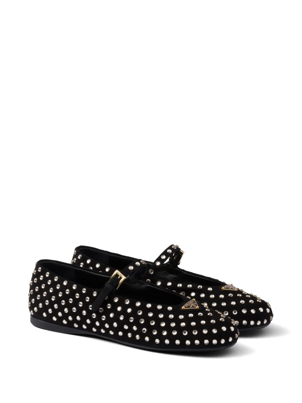 Prada crystal-embellished ballerina shoes