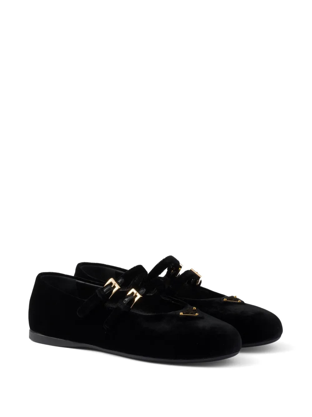 Prada velvet-finish ballerina shoes
