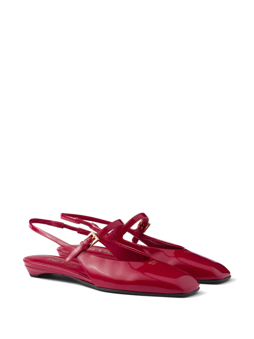 Prada leather slingback ballerina shoes