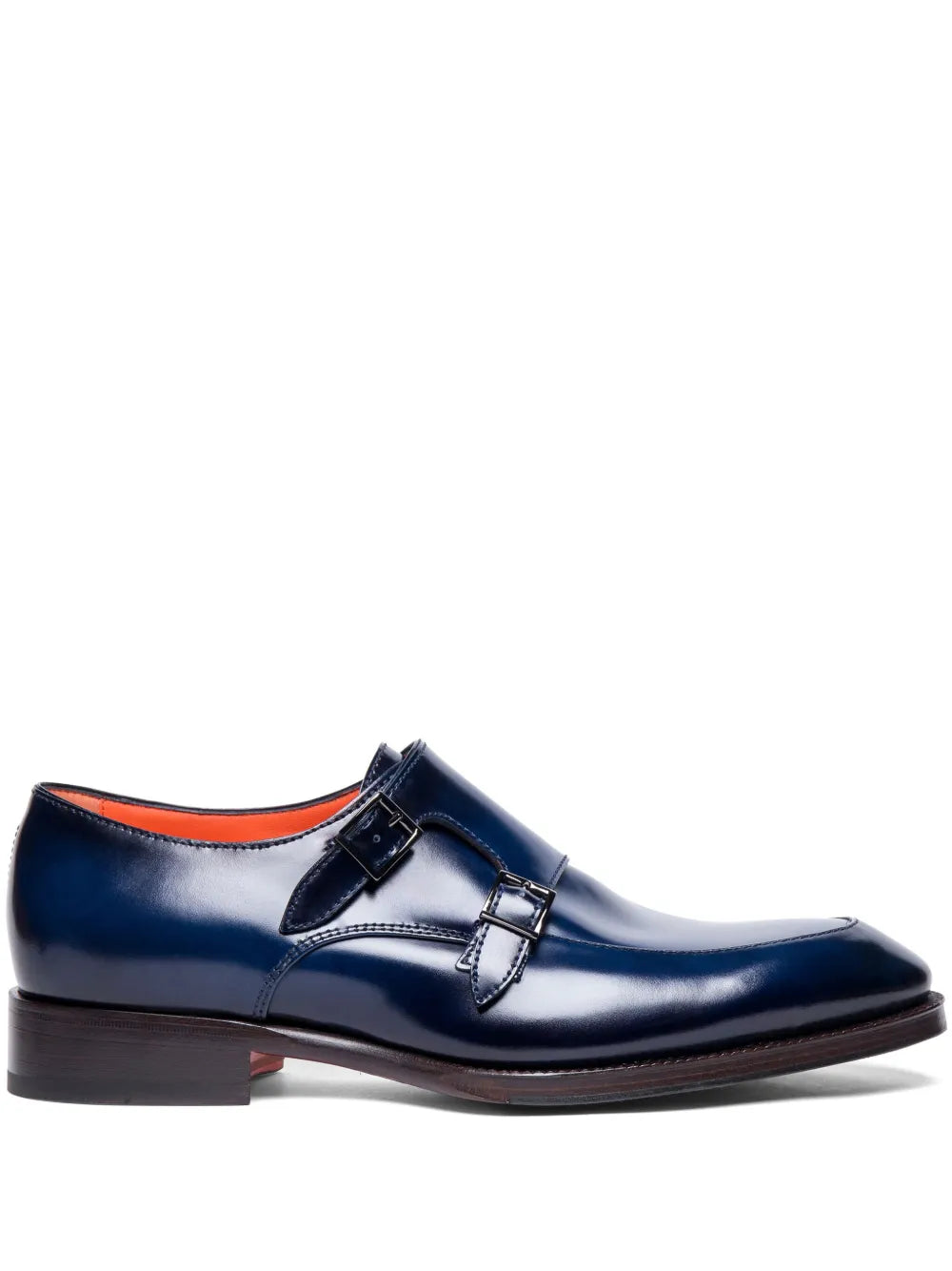 Santoni leather monk shoes