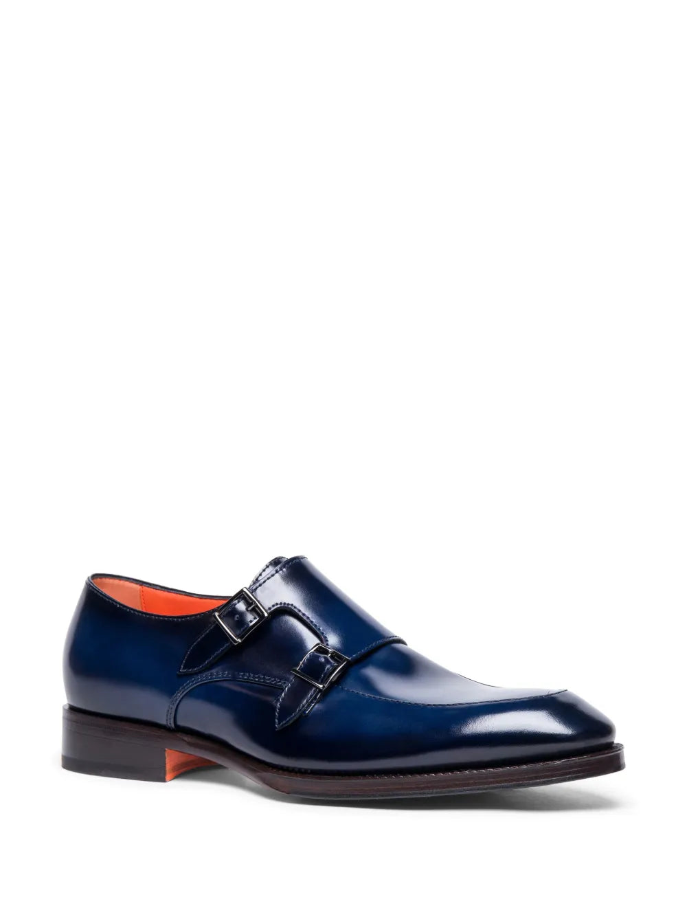 Santoni leather monk shoes