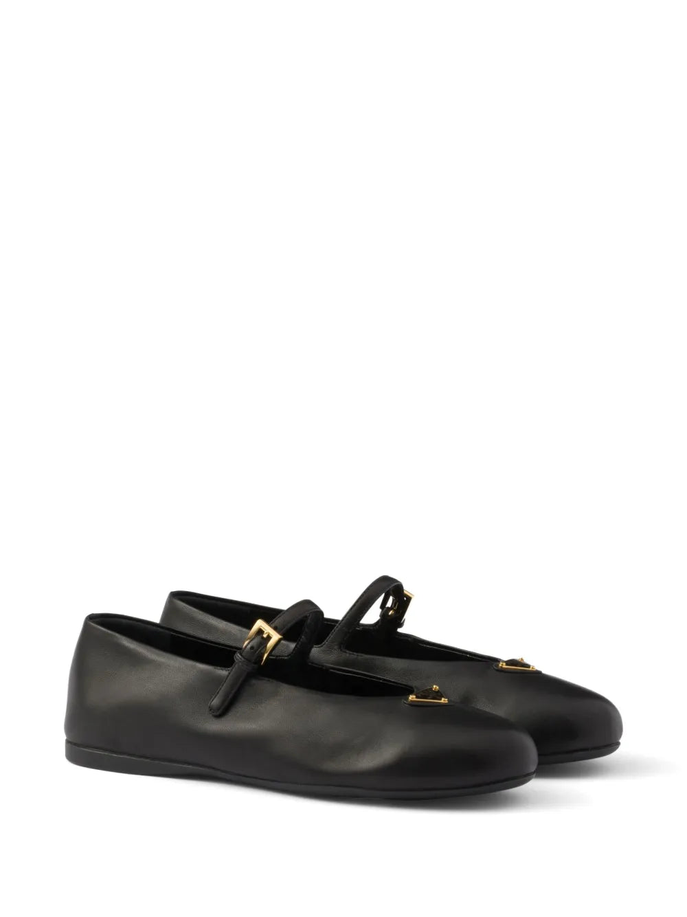 Prada enamel logo ballerina shoes