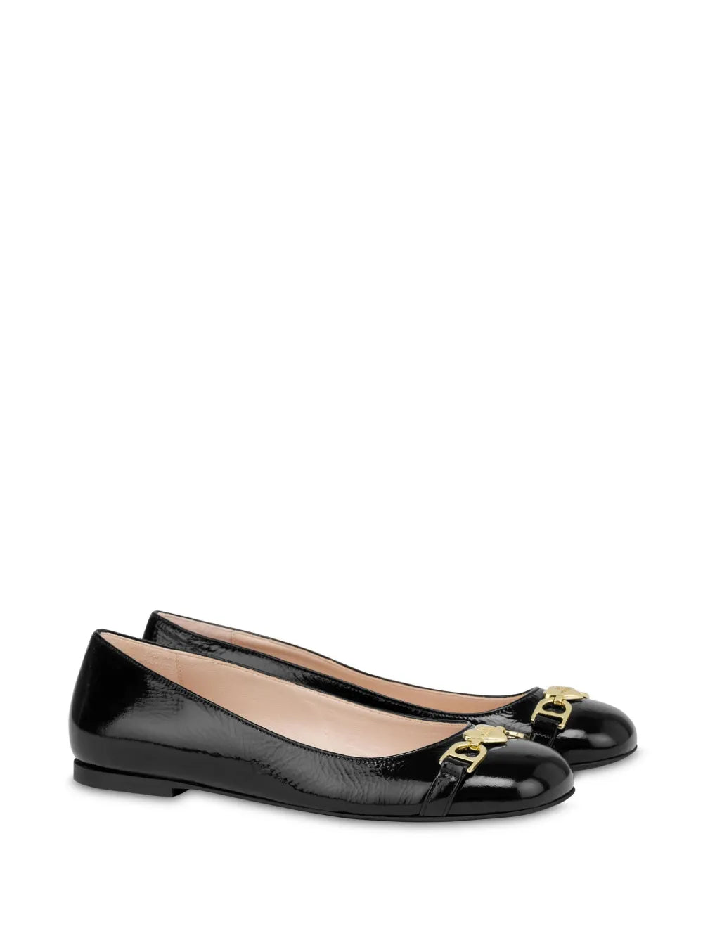 Love Moschino heart plaque ballerina shoes