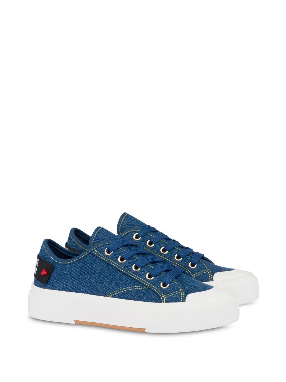 Love Moschino logo-patch denim sneakers
