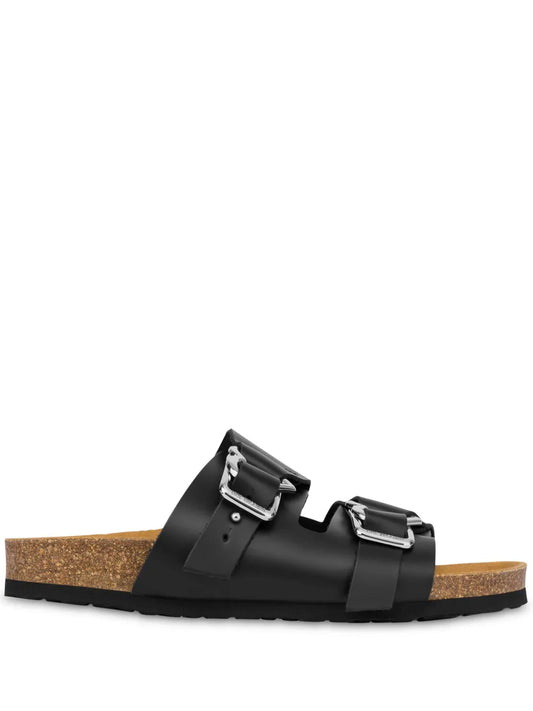 Love Moschino leather slides