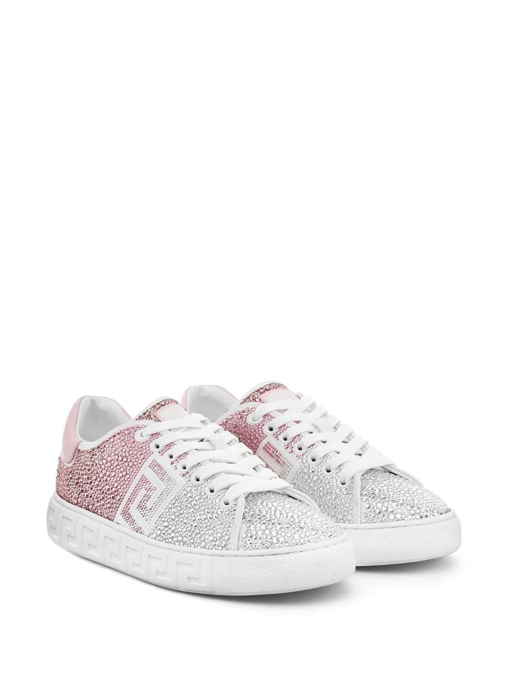 Versace Greca crystal-embellished sneakers