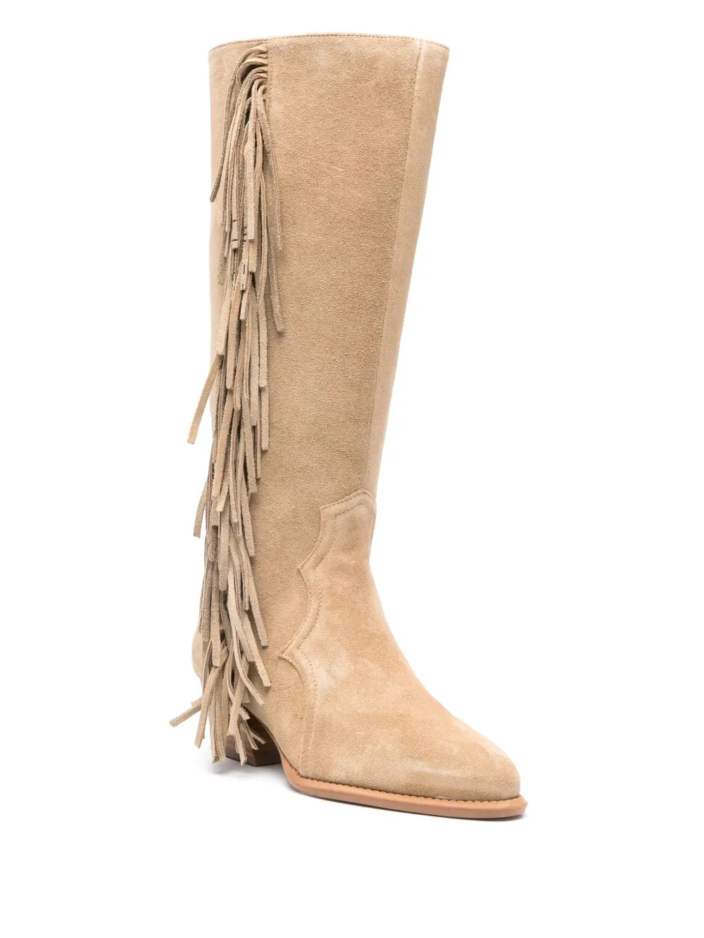 Maje 45mm fringed suede boots