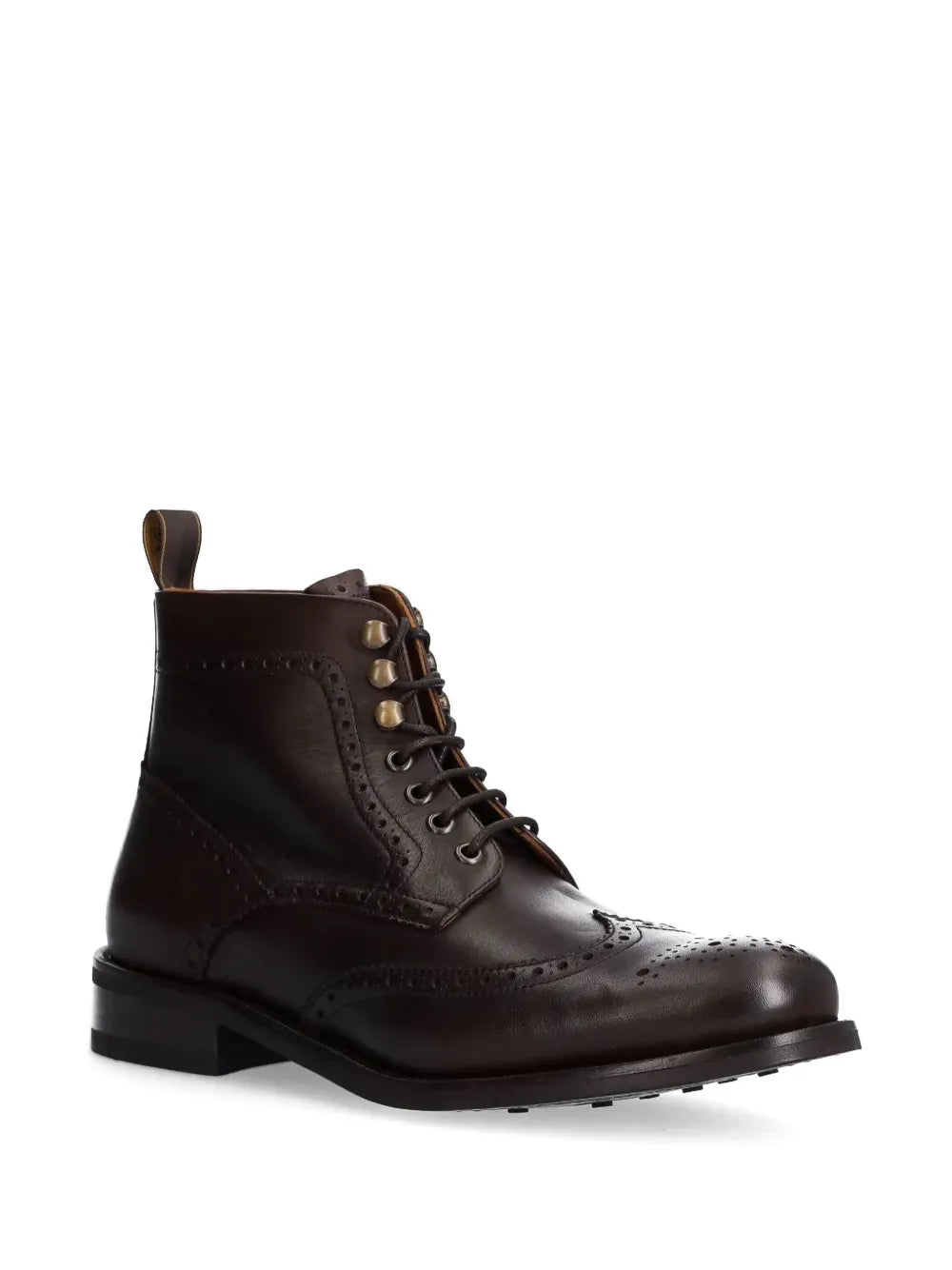 Hackett brogue-detail leather boots