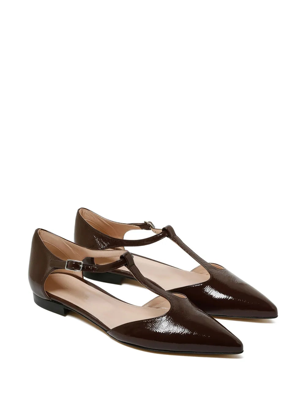 P.A.R.O.S.H. buckled leather ballerina shoes