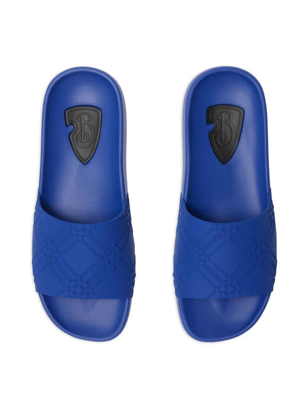 Burberry checked slides