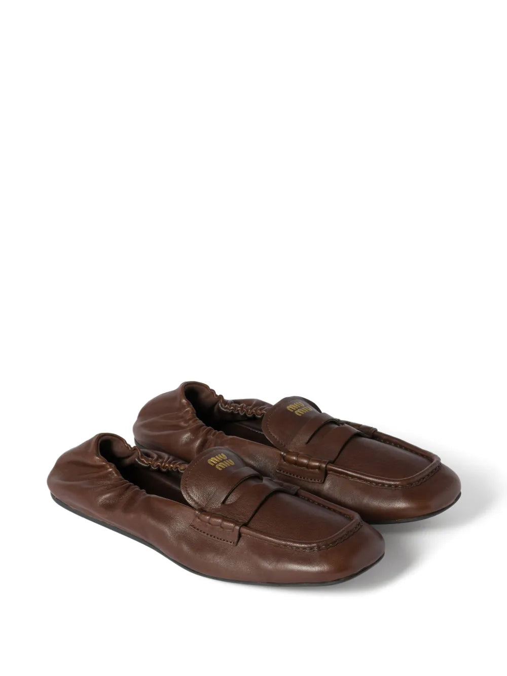 Miu Miu embossed-logo loafers