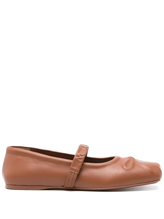 Marni logo-embossed ballet flats