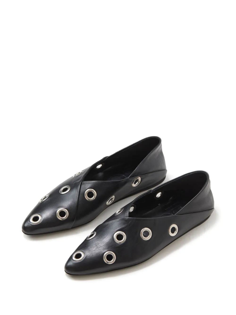 Closed stud-detailed ballet flats