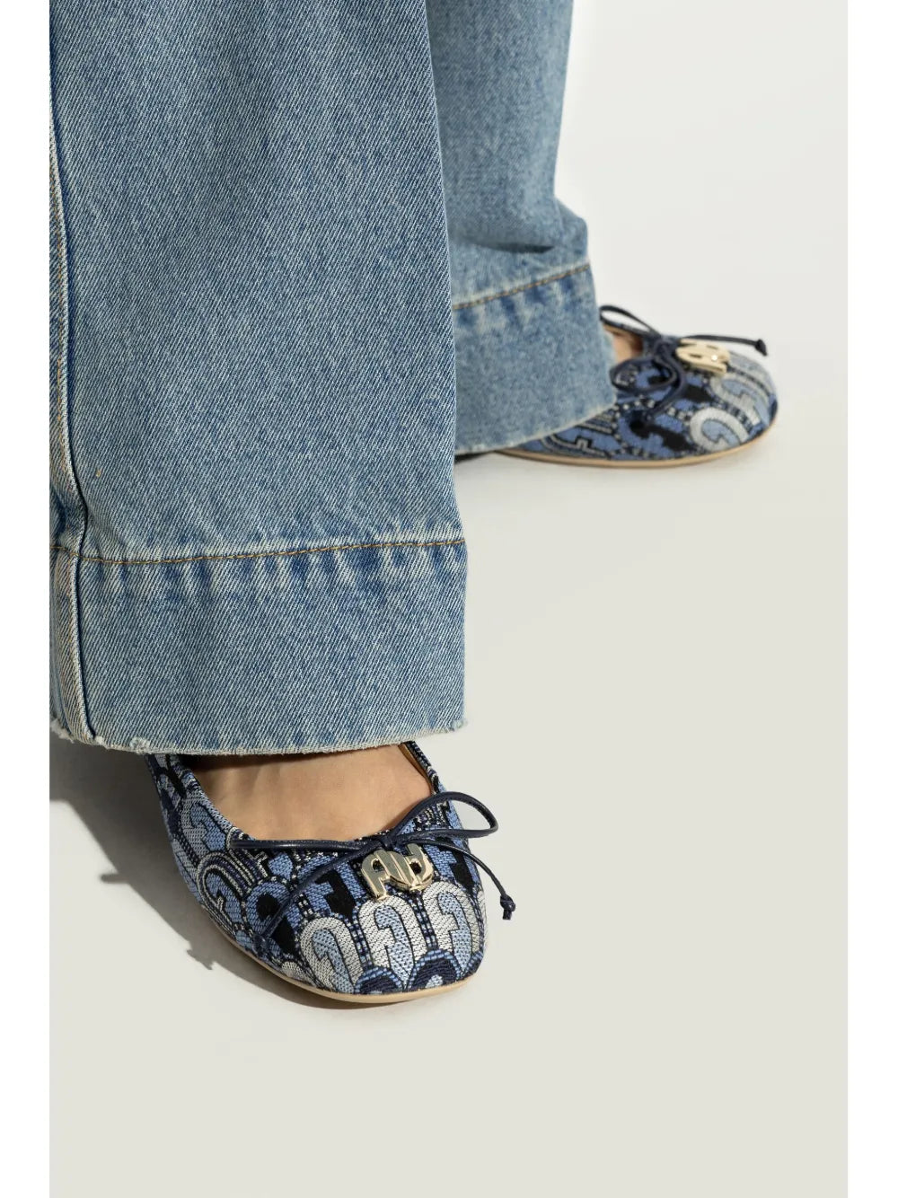 Furla logo-jacquard ballet flats