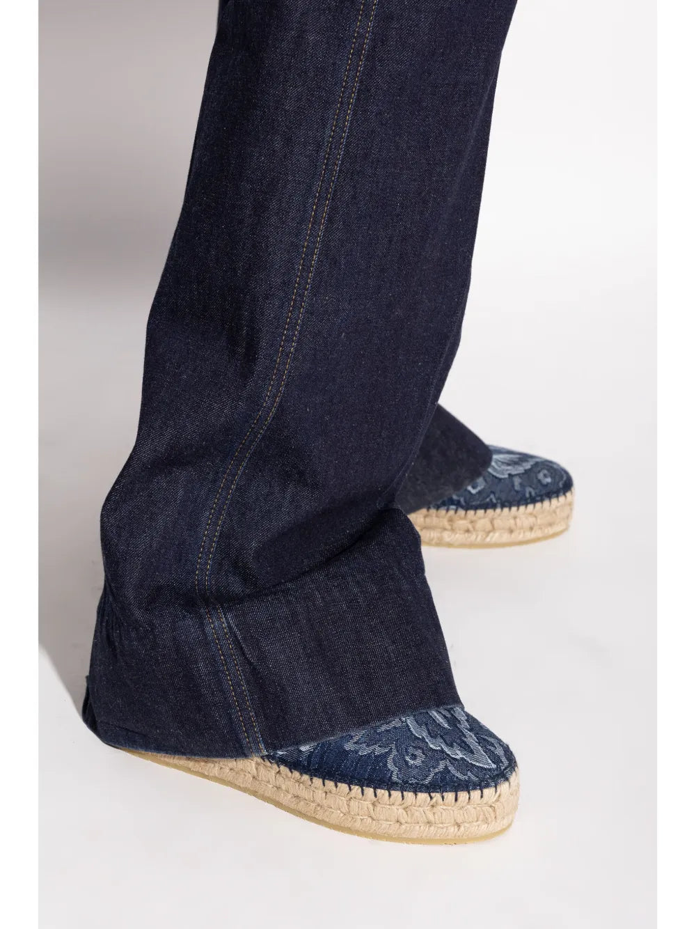 ETRO denim platform espadrilles