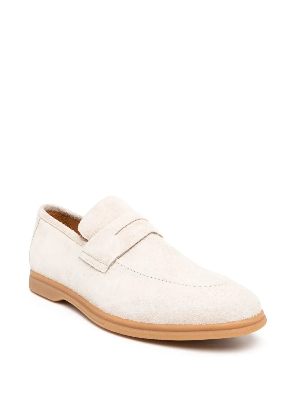 Eleventy perforated suede penny loafers