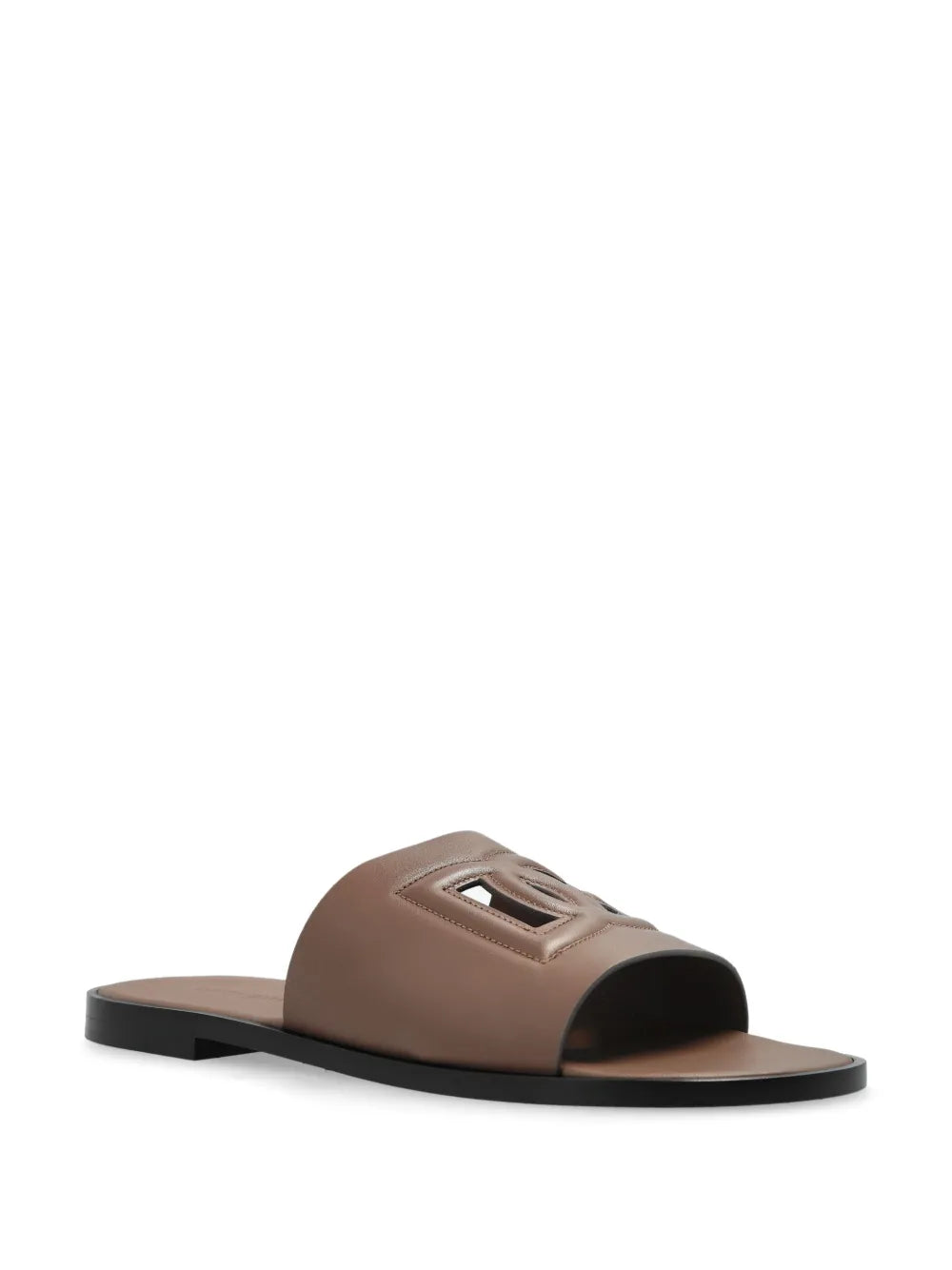 Dolce & Gabbana DG logo leather slides
