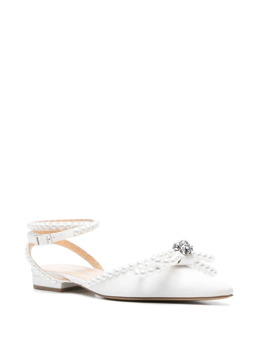 MACH & MACH double-bow satin ballerinas