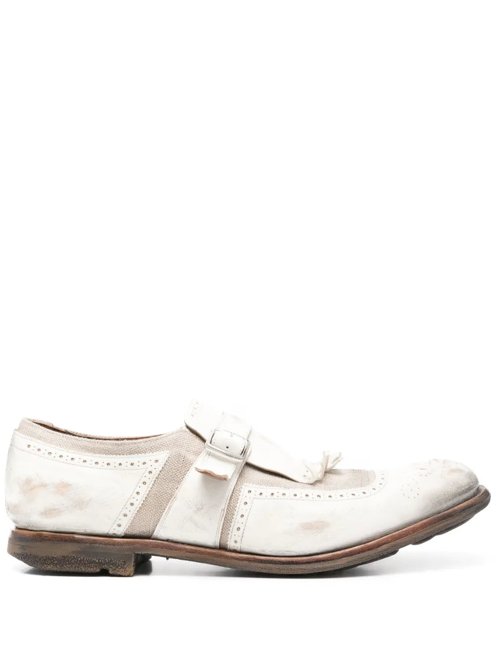 Church's distressed-finish monk shoes