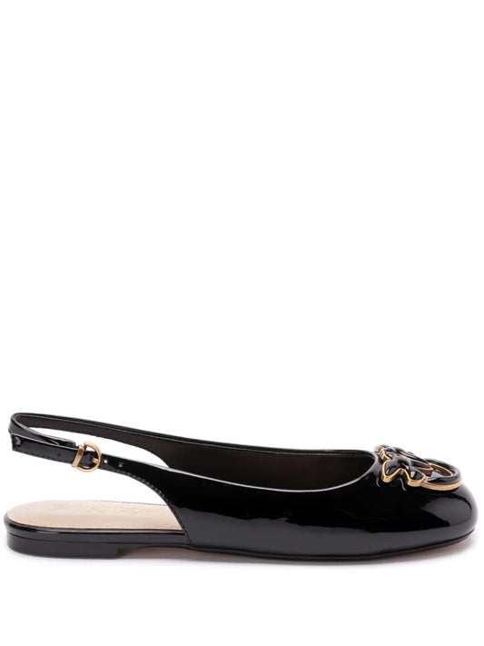 PINKO logo-plaque slingback ballerina shoes