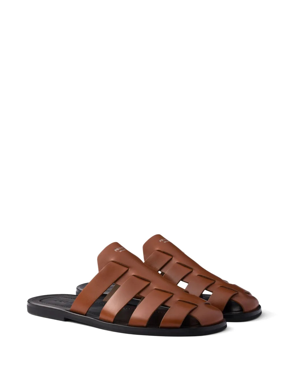 Prada leather fisherman mules