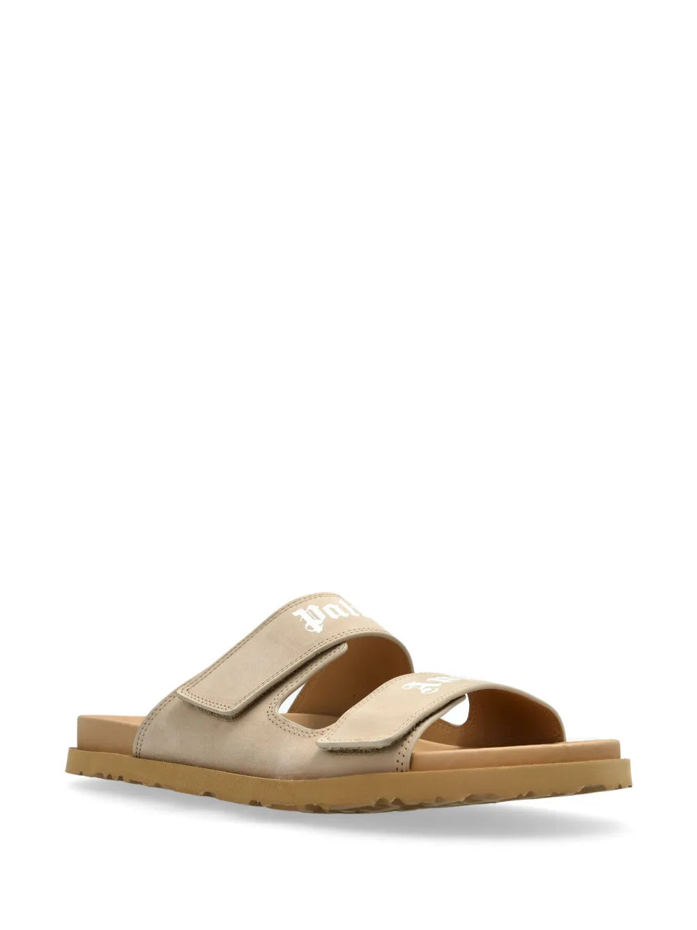Palm Angels logo-print leather slides