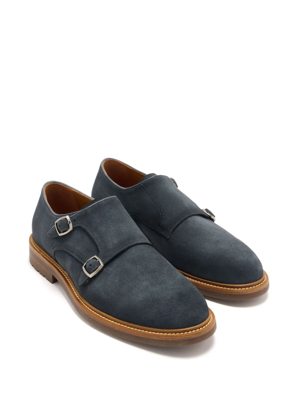 Magnanni suede monk shoes