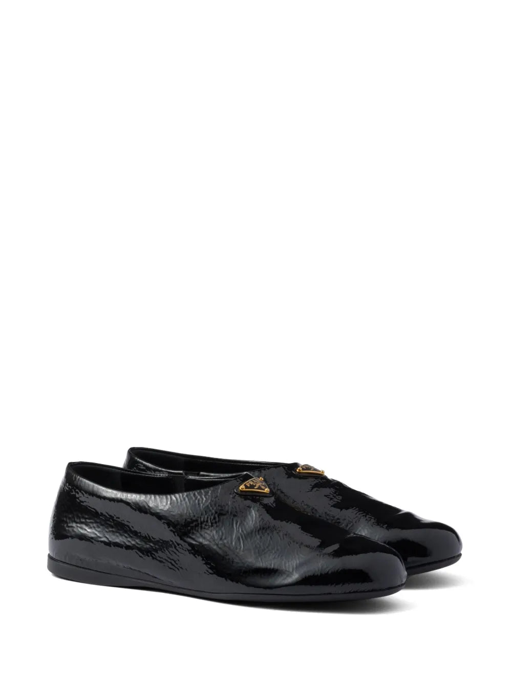 Prada patent-leather flat shoes