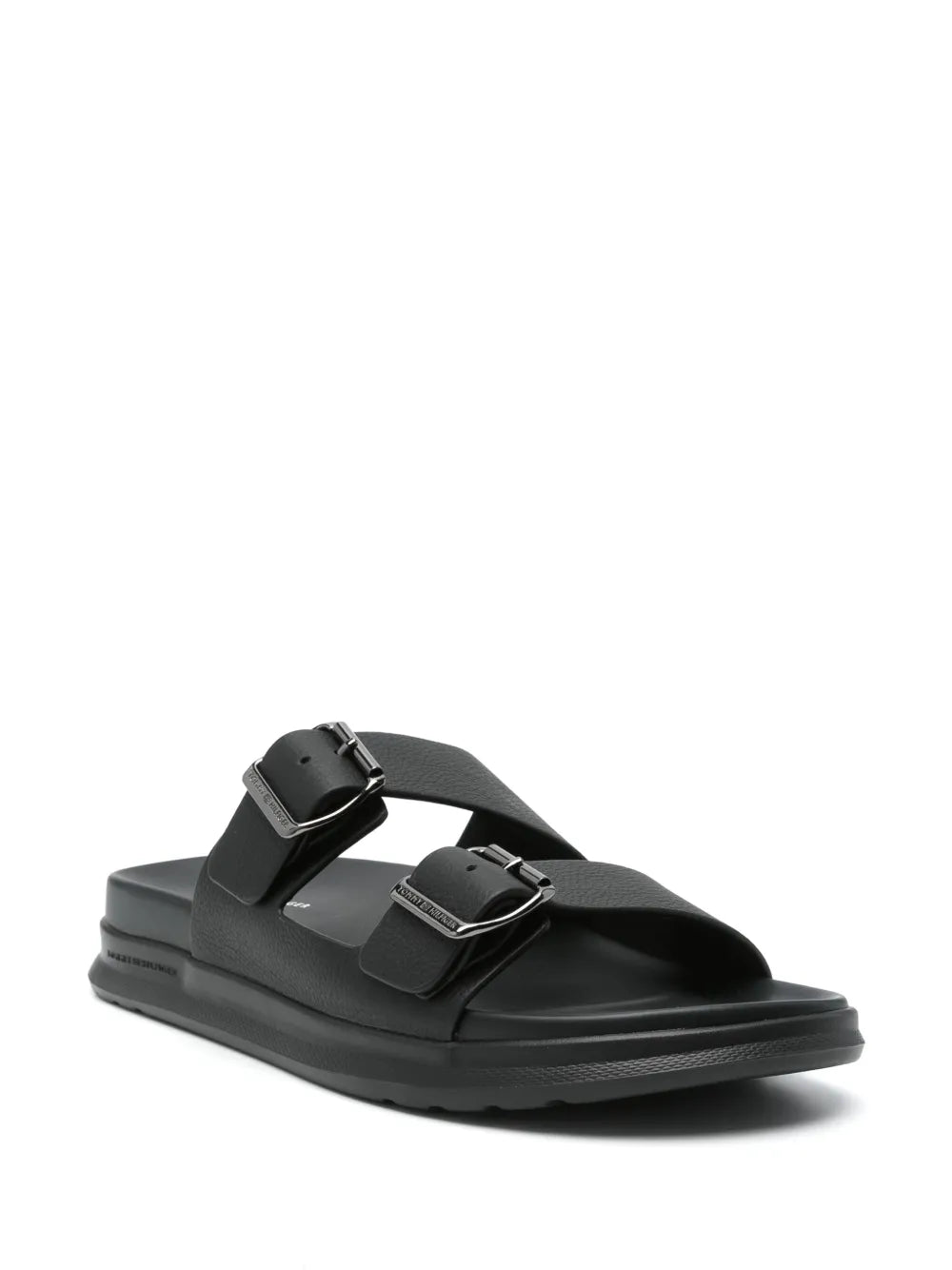 Tommy Hilfiger leather buckle-strap slides