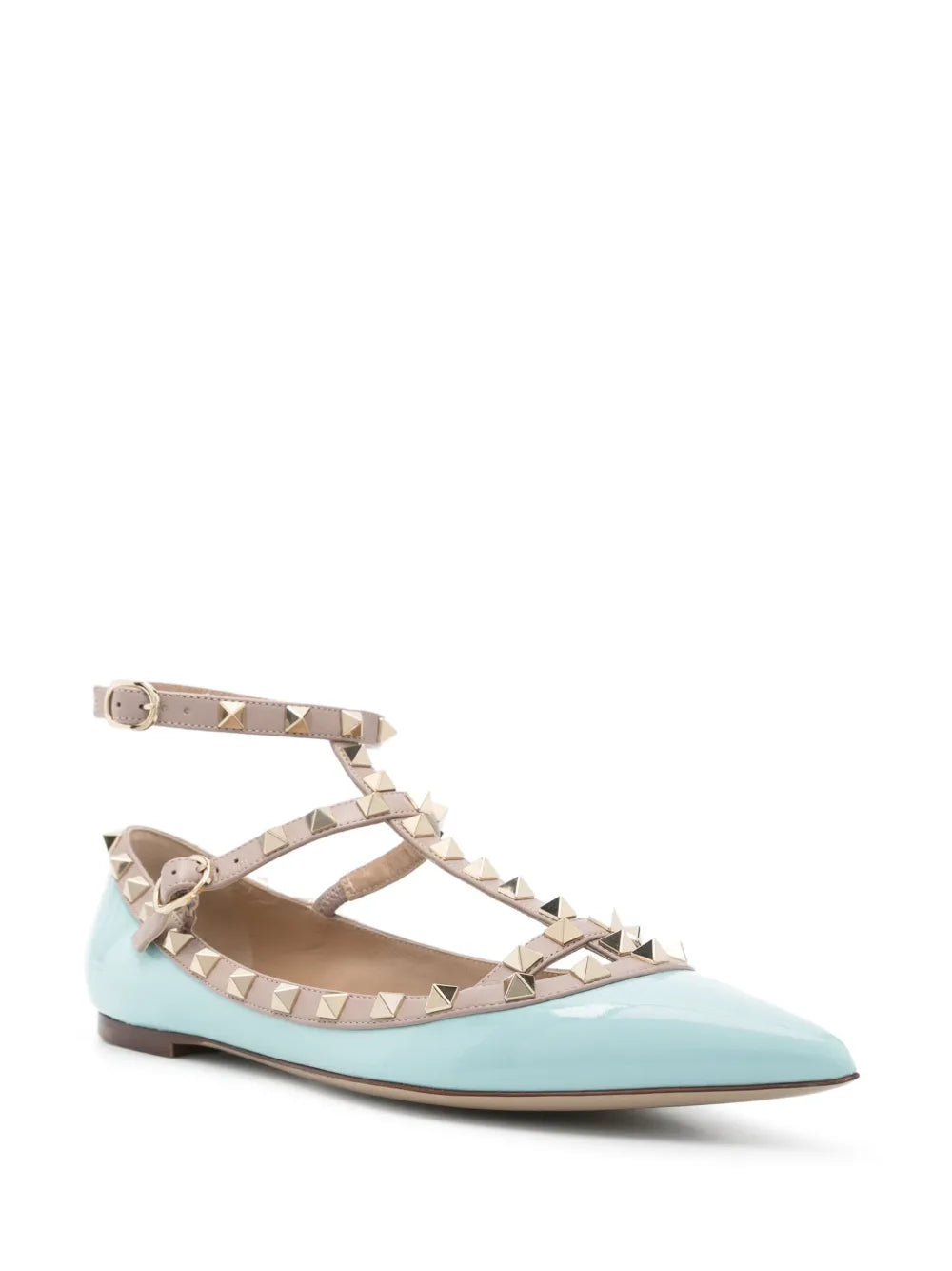 Valentino Garavani Rockstud patent-leather ballet flats