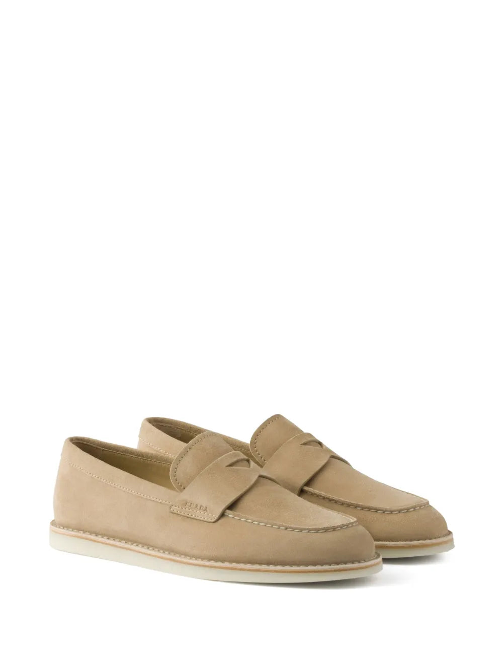 Prada bleached-suede loafers