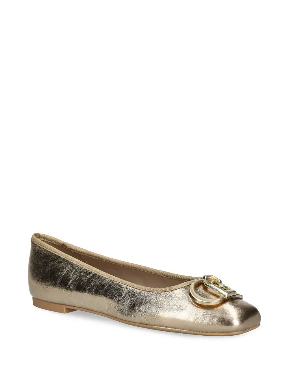 LIU JO metallic-effect leather ballerina shoes