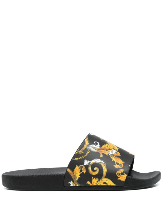 Versace Jeans Couture Barocco-print slides