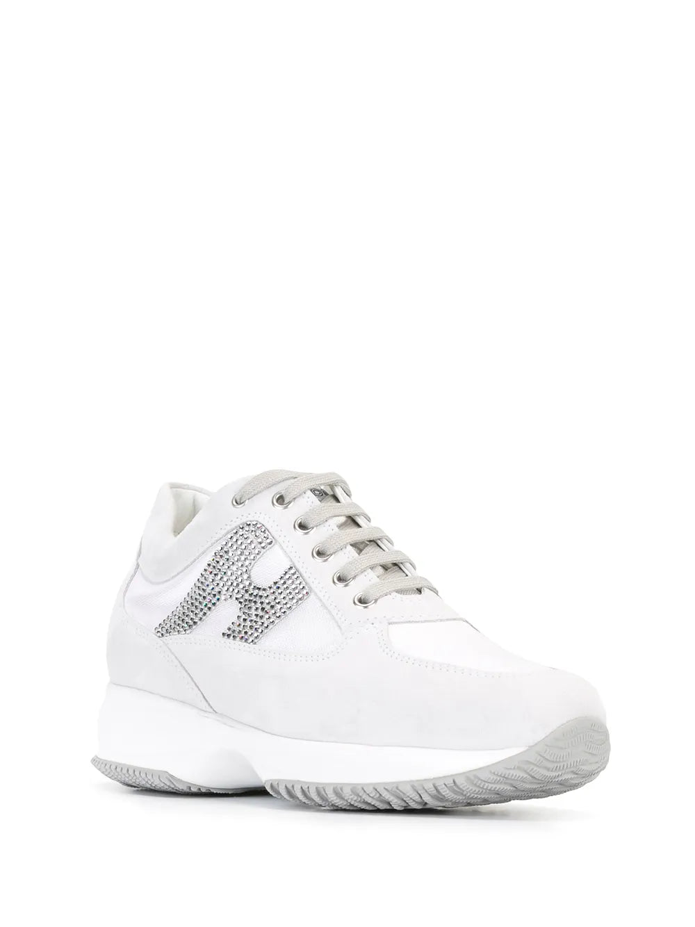 Hogan studded logo lace up sneakers