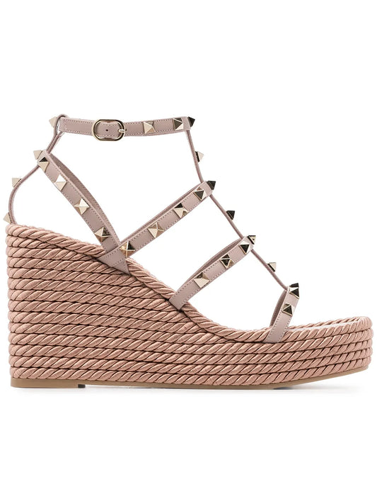 Valentino Garavani Rockstud 95mm caged wedge sandals