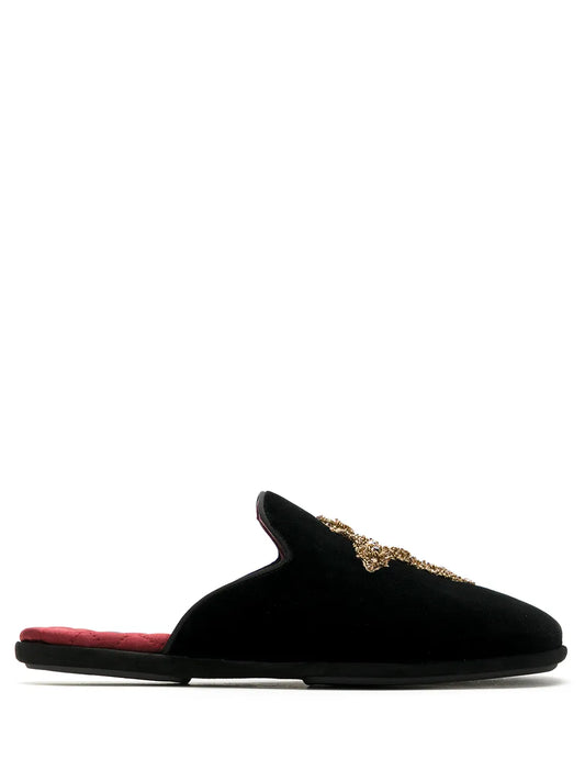 Dolce & Gabbana embroidered velvet slippers