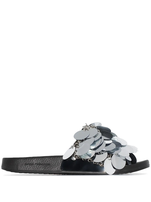Rabanne sequin strap slides