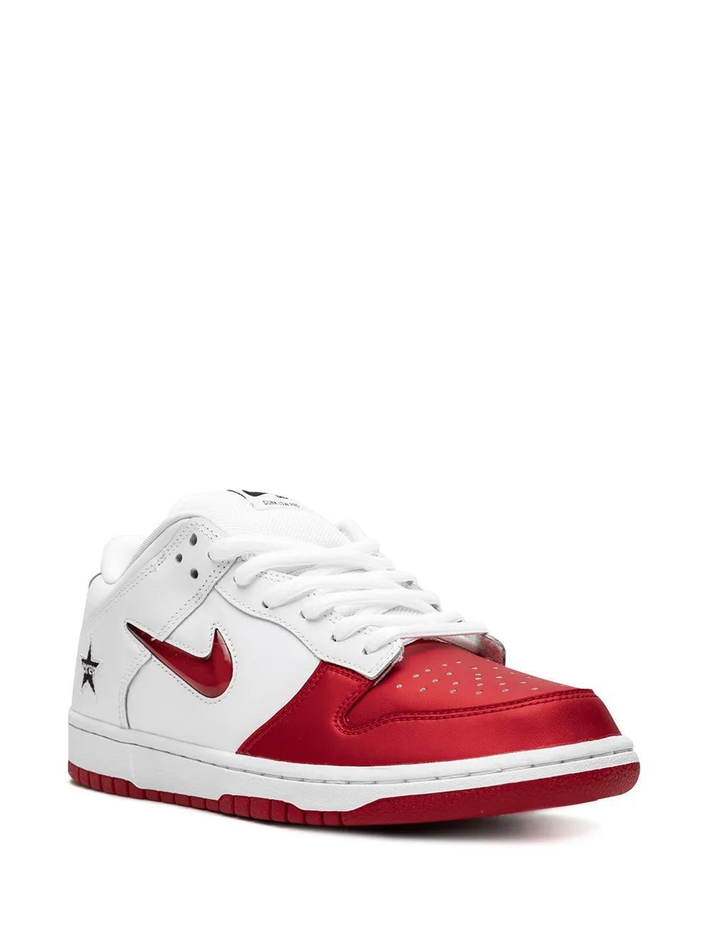 Nike x Supreme SB Dunk Low "Jewel Swoosh Red/White" sneakers
