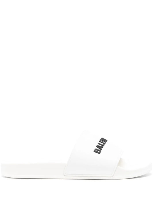 Balenciaga logo-embossed pool slides