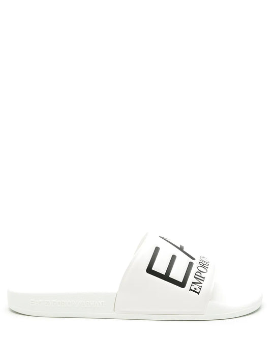 Ea7 Emporio Armani logo-embossed faux-leather slides