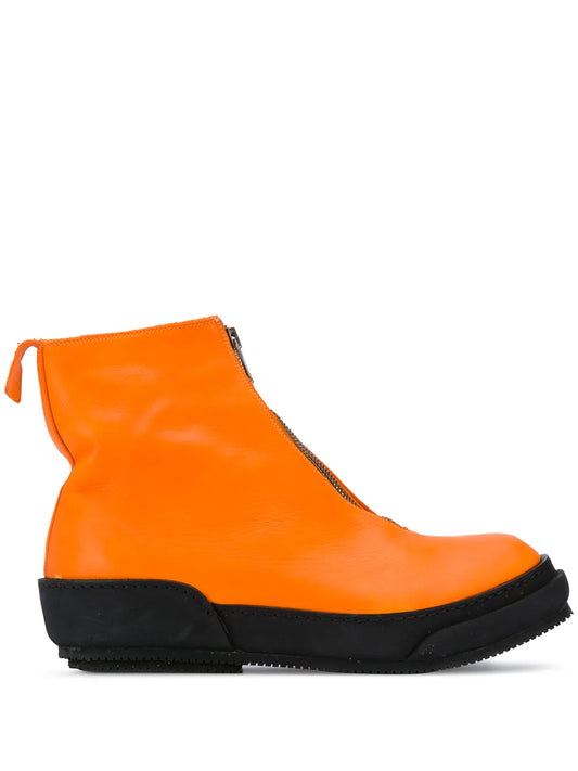 Guidi color-block front-zip boots