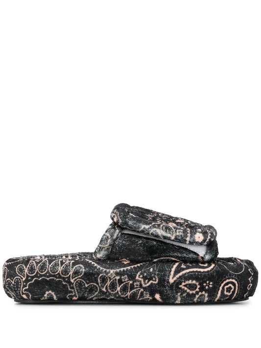 DUOltd bandana-print platform slides 