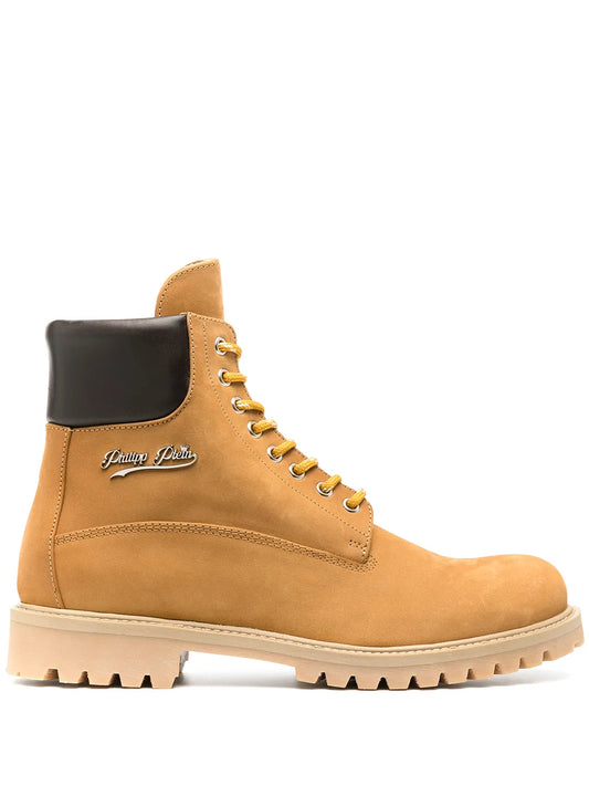 Philipp Plein lace-up ridged sole boots