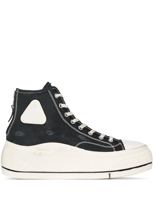 R13 flatform high-top sneakers