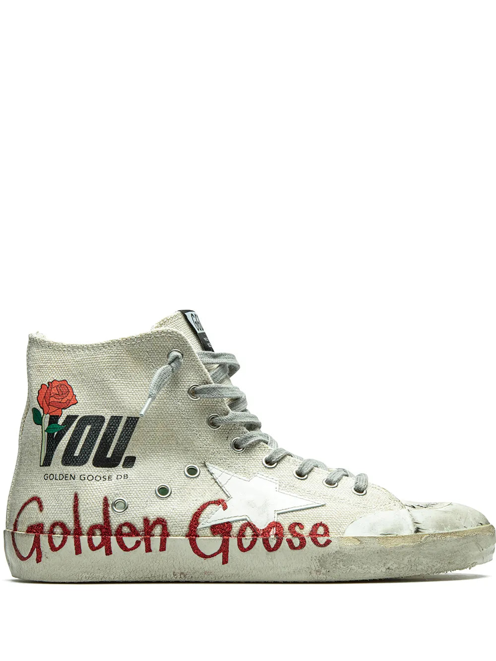Golden Goose Francy "Beige/Red Rose" sneakers