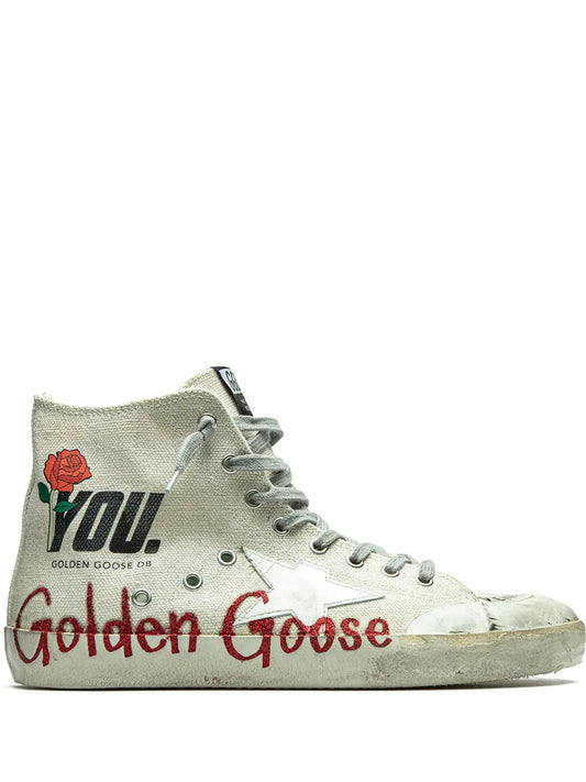 Golden Goose Francy "Beige/Red Rose" sneakers