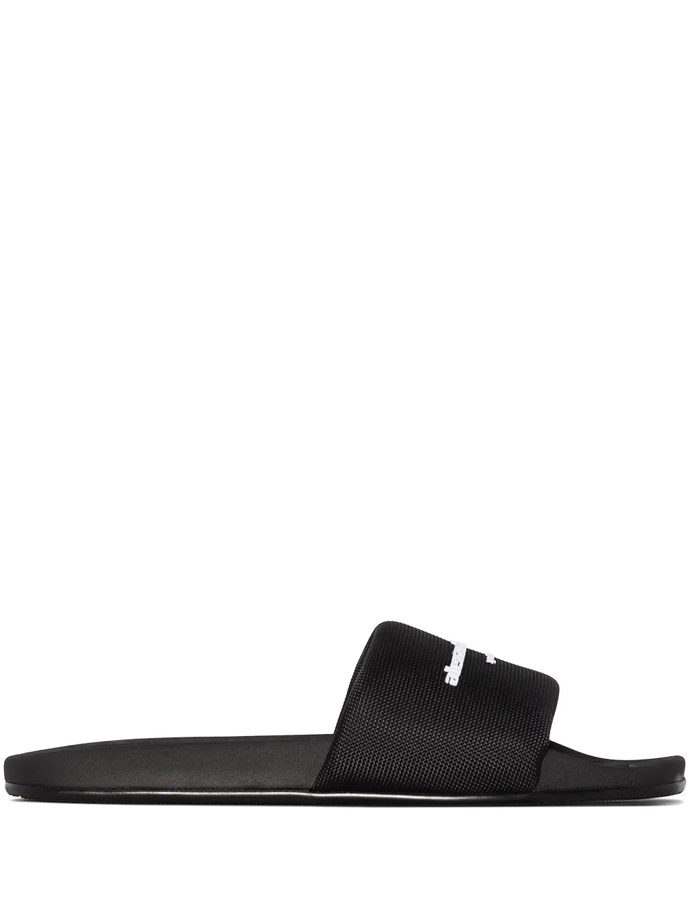 Alexander Wang logo-print flat slides
