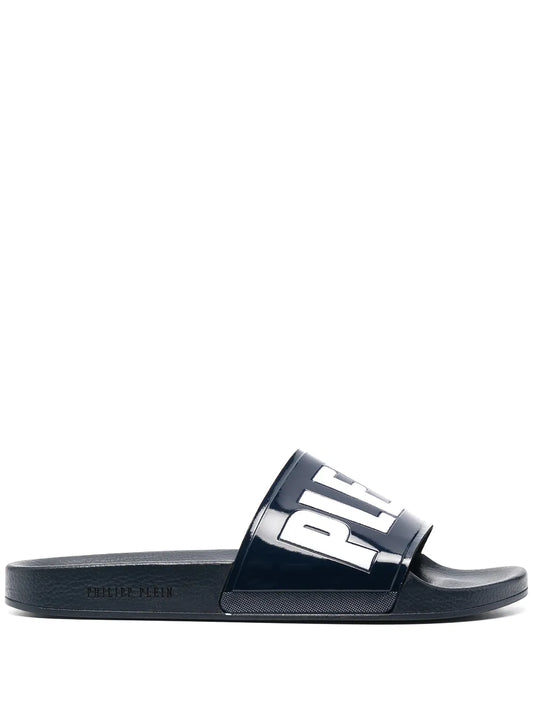 Philipp Plein two-tone logo-print slides