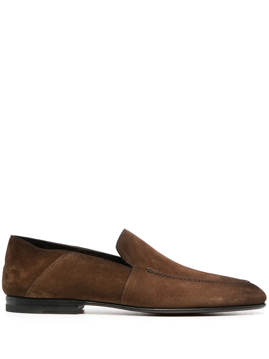 Santoni suede leather loafers