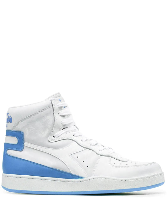 Diadora high-top panelled leather sneakers